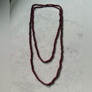 Elegant Burgundy Beaded Necklace